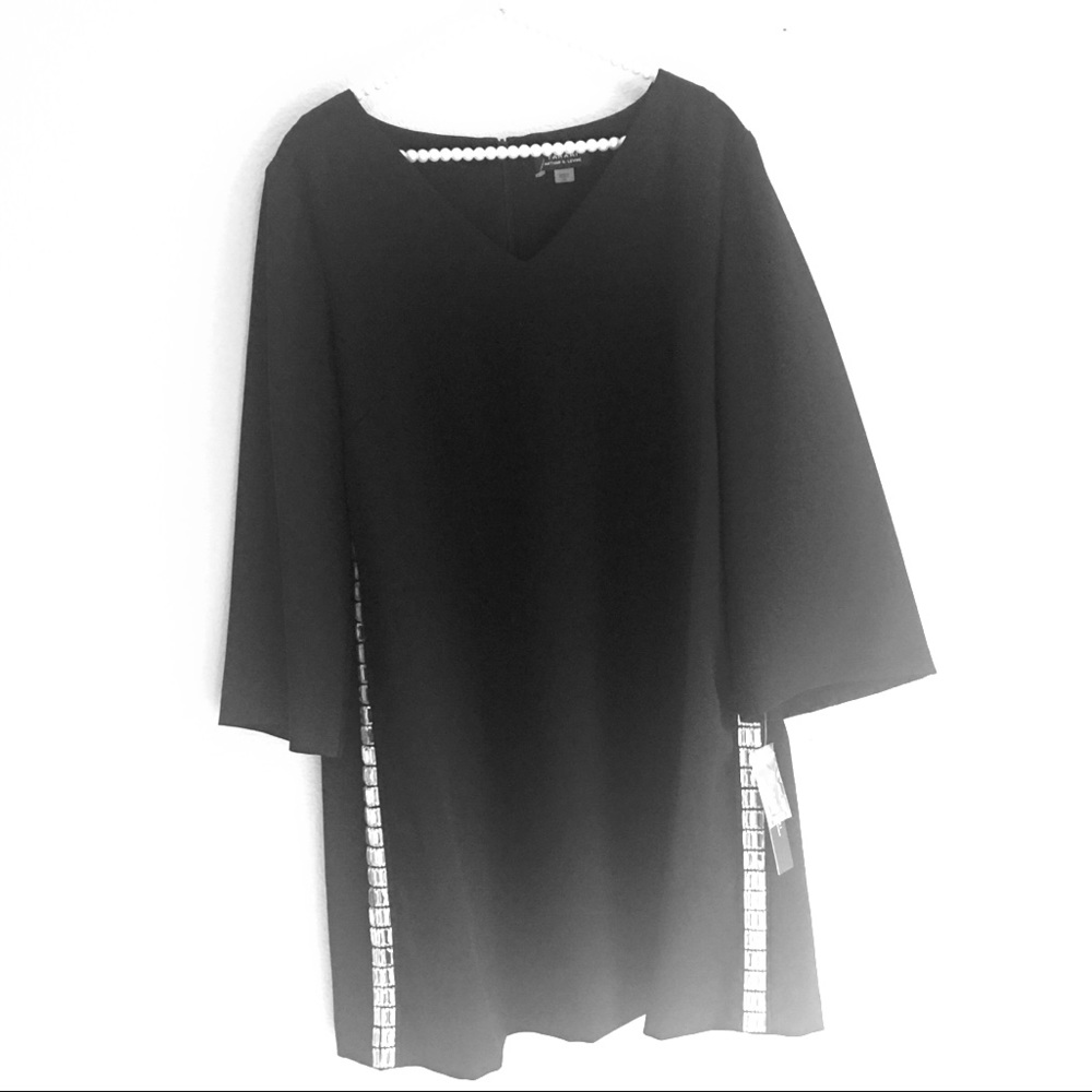 New Tahari Black Dress with the Glass Sides